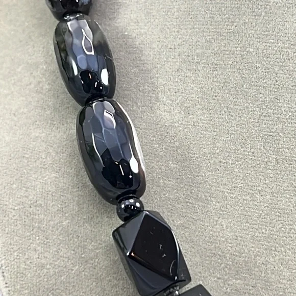 ⭐️Studio Barse brown black agate stone jet black beaded sterling silver necklace - Picture 3 of 10